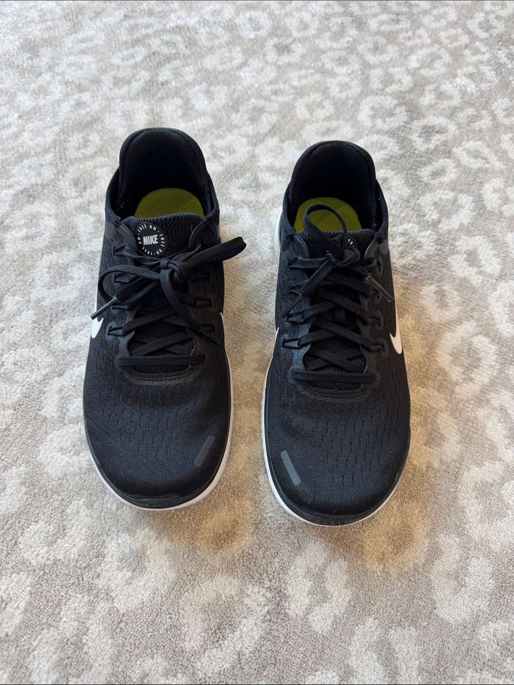 Nike Black and White womens free rn Running Sneakers